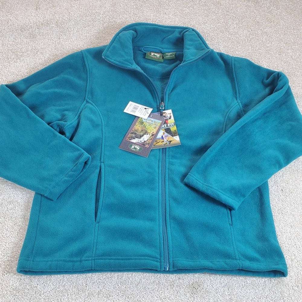 Women's Fleece Jacket Full Zip Size Medium Teal Stillwater Supply NWTGS
